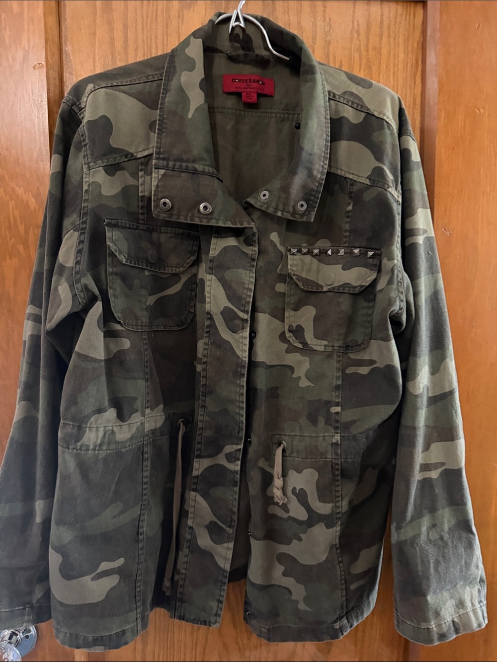 CoffeeShop Olive Green Jacket with Red Label